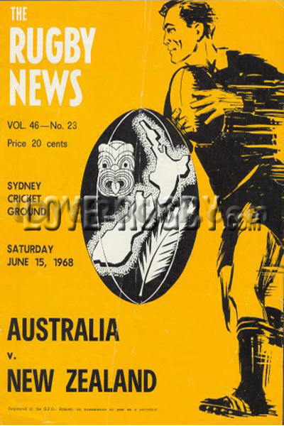 1968 Australia v New Zealand  Rugby Programme